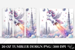 Cute Unicorn Comet Sky-High Tower | 20 Oz Tumbler Product Image 1