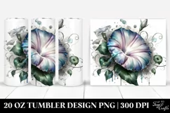Shiny Morning Glory Watercolor | 20 Oz Tumbler Product Image 1