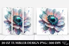 Anemone Watercolor Sublimation Tumbler Product Image 1