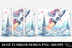 Cute Unicorn Comet Sky-High Tower | 20 Oz Tumbler Product Image 1