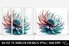 Anemone Watercolor Sublimation Tumbler Product Image 1