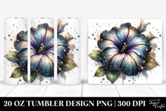 Glossy Golden Petunia Sublimation Tumbler Product Image 1