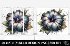 Glossy Golden Petunia Sublimation Tumbler Product Image 1
