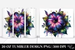Glossy Golden Petunia Sublimation Tumbler Product Image 1