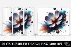 Glossy Cosmos Watercolor Sublimation Tumbler Product Image 1