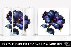 Glossy Golden Petunia Sublimation Tumbler Product Image 1