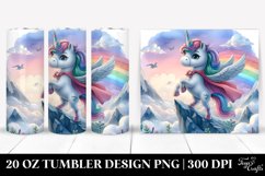 Cute Unicorn as Hero from Mountaintop | 20 Oz Tumbler Product Image 1