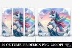 Cute Unicorn as Hero from Mountaintop | 20 Oz Tumbler Product Image 1
