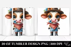 Happy Baby Cow with Bandana Clipart Product Image 1