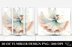 Washed Whimsical Fairy Dancing, Transparent 20 Oz Tumbler Product Image 1