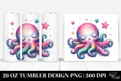 Colorful Baby Octopus Sleeping | 20 Oz Tumbler Product Image 1