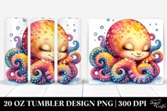Colorful Baby Octopus Sleeping | 20 Oz Tumbler Product Image 1