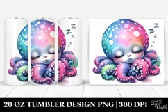 Colorful Baby Octopus Sleeping | 20 Oz Tumbler Product Image 1