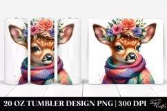 Cute Baby Deer Floral Wreath Tumbler Product Image 1