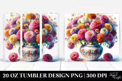 Vibrant Zinnia Sublimation Tumbler Product Image 1