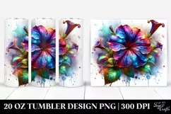 Petunia Watercolor Sublimation Tumbler Product Image 1