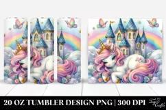 Cute Unicorn Enchanted Castle Sky | 20 Oz Tumbler Product Image 1