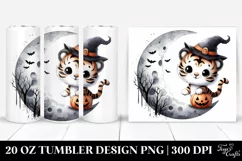 Cute Tiger on Moon, High-Res 20 Oz Tumbler Product Image 1