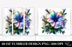 Petunia Watercolor Sublimation Tumbler Product Image 1
