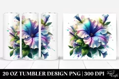 Petunia Watercolor Sublimation Tumbler Product Image 1