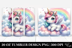 Cute Baby Unicorn on Lofty Cloud | 20 Oz Tumbler Product Image 1