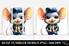 Watercolor Happy Baby Mouse | 20 oz Tumbler Product Image 1
