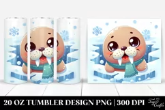 Cute Baby Walrus with Big Eyes, High-Quality 20 Oz Tumbler Product Image 1