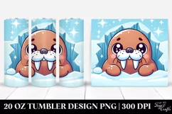 Cute Baby Walrus with Big Eyes, High-Quality 20 Oz Tumbler Product Image 1