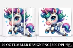 Watercolor Jumping Unicorn | 20 oz Tumbler Product Image 1