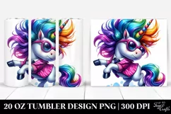 Watercolor Jumping Unicorn | 20 oz Tumbler Product Image 1