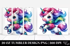 Watercolor Jumping Unicorn | 20 oz Tumbler Product Image 1