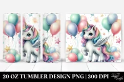 Cute Unicorn with Balloons | 20 Oz Tumbler Product Image 1