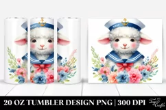 Colorful Lamb in Sailor Suit Clipart Product Image 1
