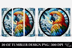 Stained Parrot Clipart, 20 Oz Tumbler Product Image 1
