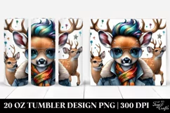 Watercolor Aggressive Baby Deer | 20 oz Tumbler Product Image 1