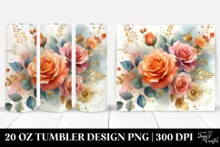 Colorfull Orange Roses Gold Boho Fairy | 20 oz Tumbler Product Image 1