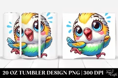 Cute Enthusiastic Cartoon Budgerigar Tumbler Product Image 1