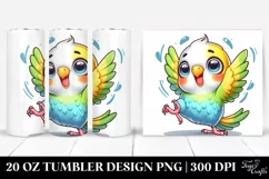 Cute Enthusiastic Cartoon Budgerigar Tumbler Product Image 1