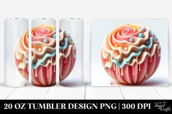 3D Round Candy Design, High-Quality 20 Oz Tumbler Product Image 1
