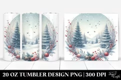 Pastel Winter Scene Holiday Art, Transparent 20 Oz Tumbler Product Image 1