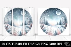 Pastel Winter Scene Holiday Art, Transparent 20 Oz Tumbler Product Image 1