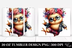 Baby Chicken Dancing with Floral Wreath | 20 oz Tumbler Product Image 1
