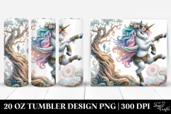 Cute Unicorn as Dancer on Magical Tree | 20 Oz Tumbler Product Image 1
