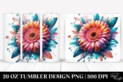 Gerbera Watercolor Splash | 20 Oz Tumbler Product Image 1