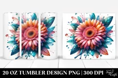 Gerbera Watercolor Splash | 20 Oz Tumbler Product Image 1