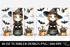 Watercolor Funny Halloween Witch | 20 oz Tumbler Product Image 1