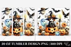 Watercolor Funny Halloween Witch | 20 oz Tumbler Product Image 1