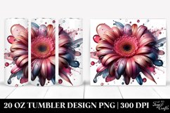 20 Oz Tumbler Sublimation | Gerbera Watercolor Splash Product Image 1