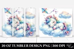 Whimsical Napping Baby Unicorn | 20 Oz Tumbler Product Image 1