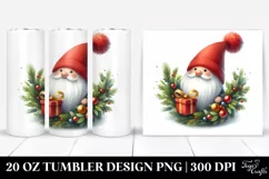 Simple Christmas Gnome Watercolor 20 Oz Tumbler Product Image 1